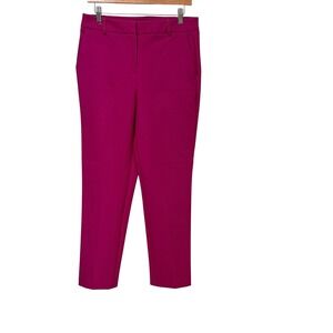 Rachel Zoe Fuchsia Pink Tailored High Rise Ankle Trousers Size 8 Slim Fit Pant
